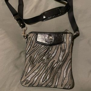 Coach Madison zebra print crossbody purse